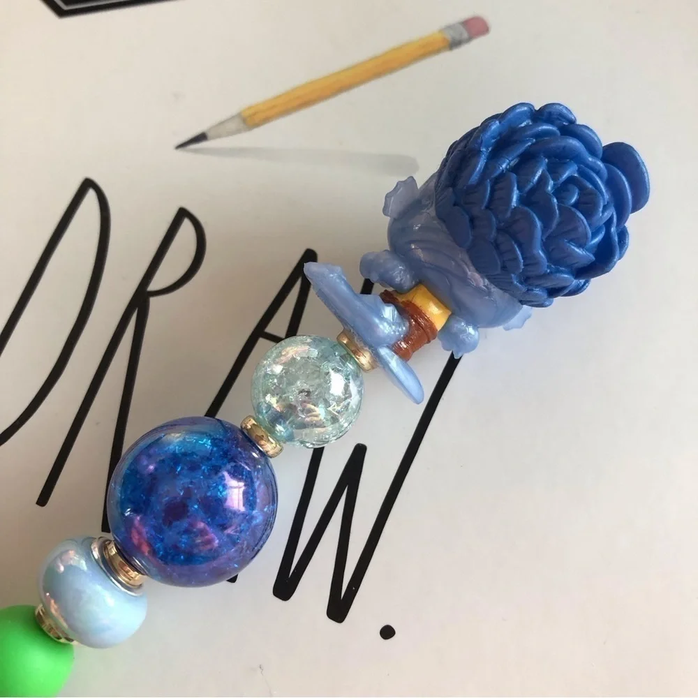 Disney doorables: Luca: Alberto Scorfano as sea monster handmade beaded pen